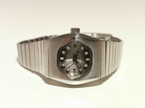 VINTAGE RARE MAT STAINLESS STEEL LADIES SWISS AUTOMATIC WATCH "PROVITA" 21J - Picture 2 of 12