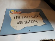 Vintage 1943 - Your Baby's Diary and Calendar - Blue Boy Heinz Litho Made in USA