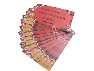 Christmas Hunt Cards Scavenger Clues Festive Kids Activities Games Treasure Home