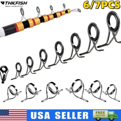 6/7PCS Fishing Rod Tip Repair Kit Rod Kit Replacement for Freshwater Saltwater