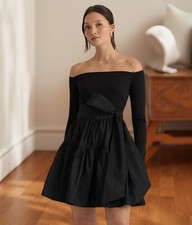 Lauren Ralph Lauren Womens Belted Fit & Flare Cocktail Dress Black Size 10 NWT