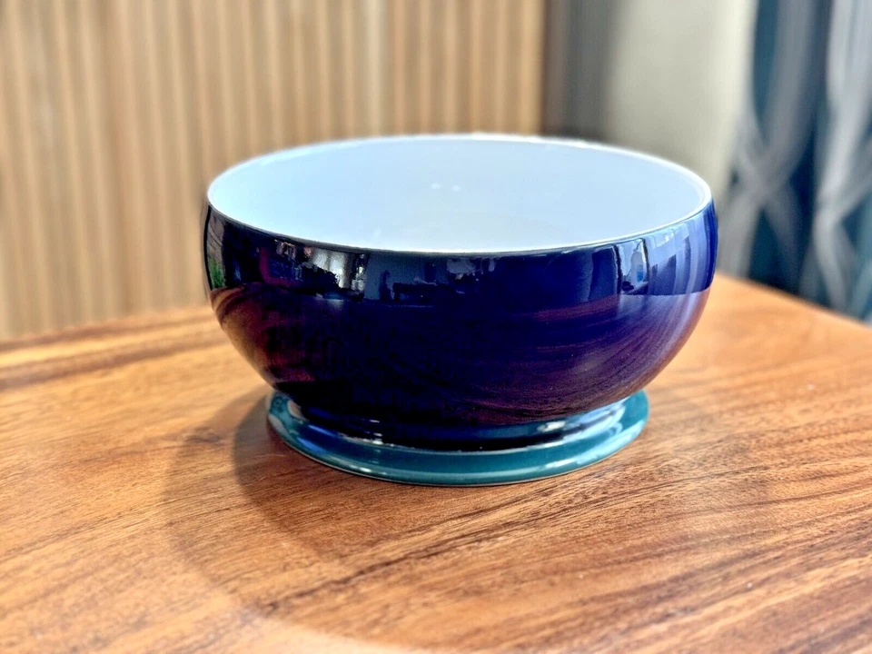 Denby Hand Crafted England Regatta Blue Teal Large Serving Vegetable Bowl - Image 3 of 4