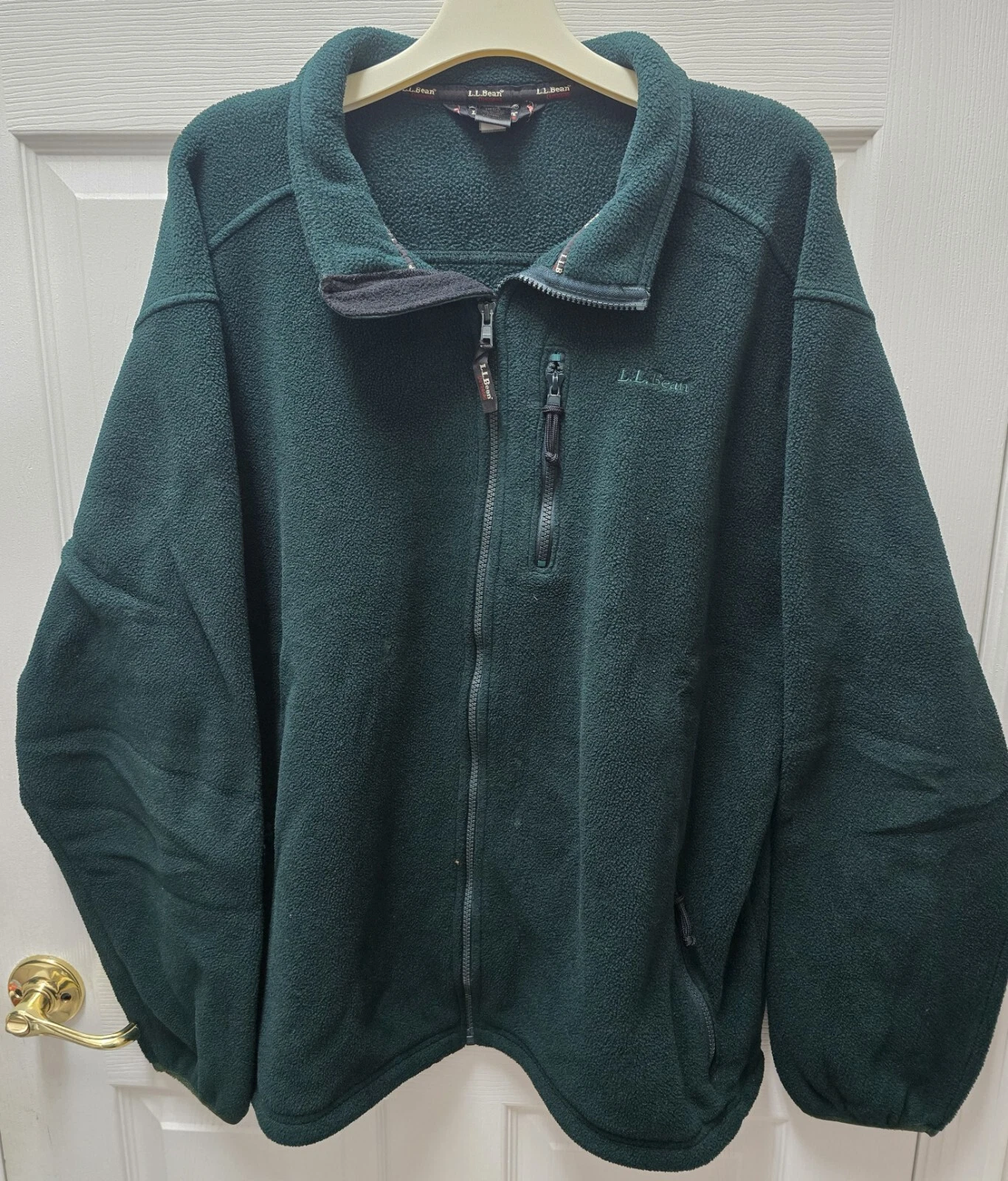 L.L.Bean Dark Green Men's Fleece Jacket XL