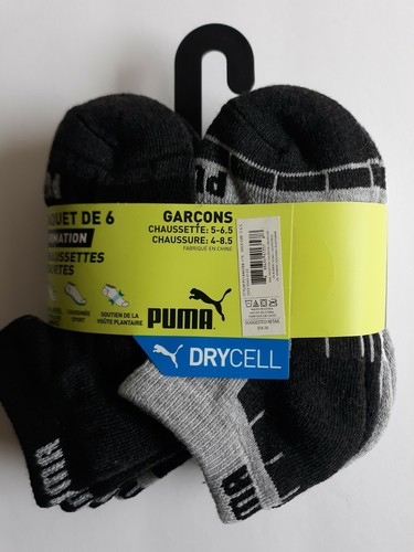 Puma Boy's Low Cut Socks Drycell 6 Pair Shoe Size 4-8.5 New - Picture 4 of 11