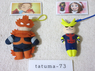 USJ My Hero Academia All Might Endeavor Keychain Plush Set of 2