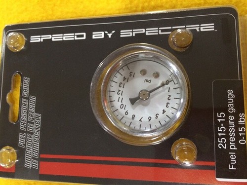 TFI 66081 Fuel pressure gauge 15 PSi for Carb 40mm 1.5" Chrome White - Picture 3 of 3