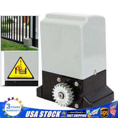 Electric Automatic Sliding Gate Opener 1322lbs Motor Remote Kit 110V 370W New 