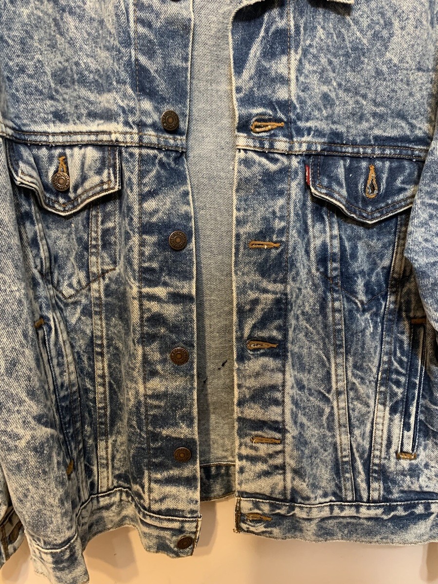 Vintage Levis Acid Wash Jacket Men L Stonewash Denim Trucker | eBay