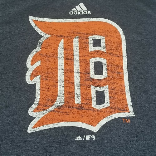 Adidas Detroit Tigers T-shirt Size Large 14-16 Blue Orange "D" Baseball Youth - Picture 2 of 6