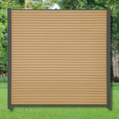 WPC Zaun Sichtschutzzaun Sichtschutz Rhombus Lärche Komplettset 180x185 cm