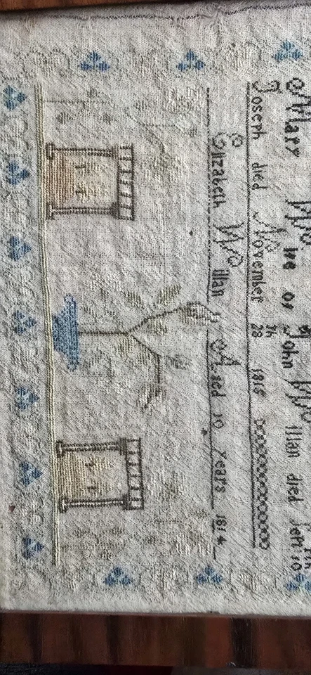 1815 antique Cross Stitch Sampler of Children Birth And Recorded Death - Image 3 of 4