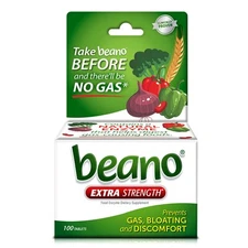 Beano Extra Strength Gas Relief Tablets 100 Count for Bloating and Discomfort