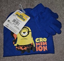 Cro minion knit cap and gloves Set