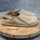 Birkenstock Lutry Clogs Gray Taupe Suede Men Size 43 US 10 Reg. Slingback Sandal