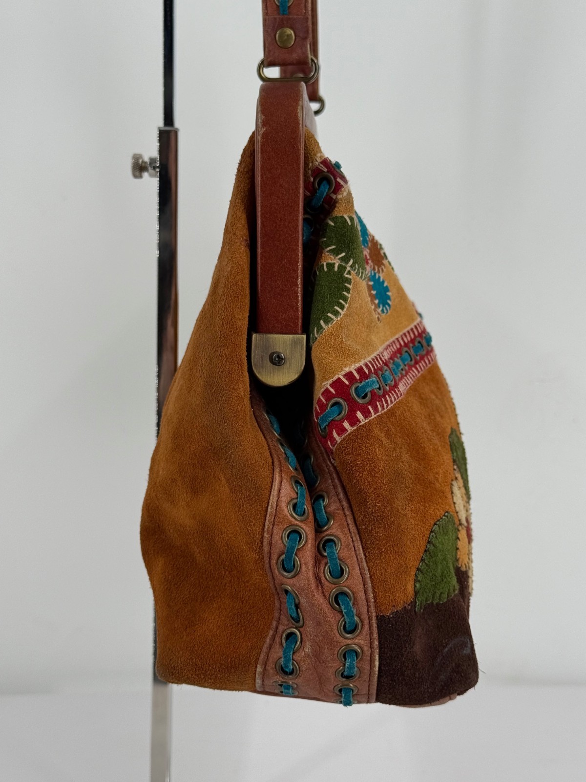 Isabella Fiore Patchwork Suede Leather Floral Sma… - image 8