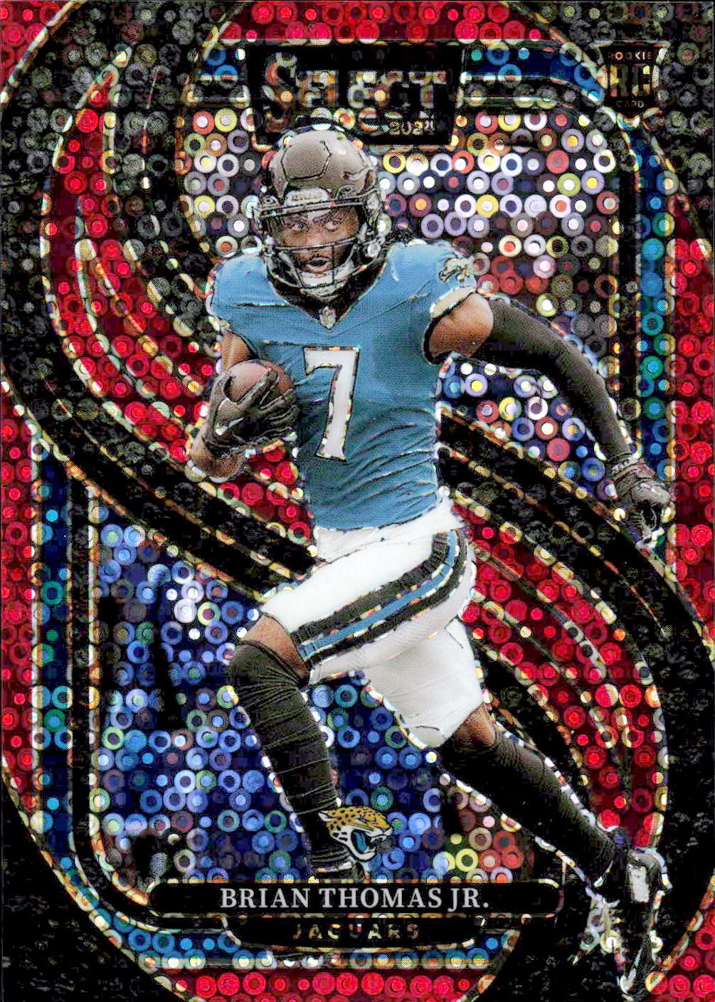 2024 Panini Select #143 Brian Thomas Jr. Red Disco Prism #/49