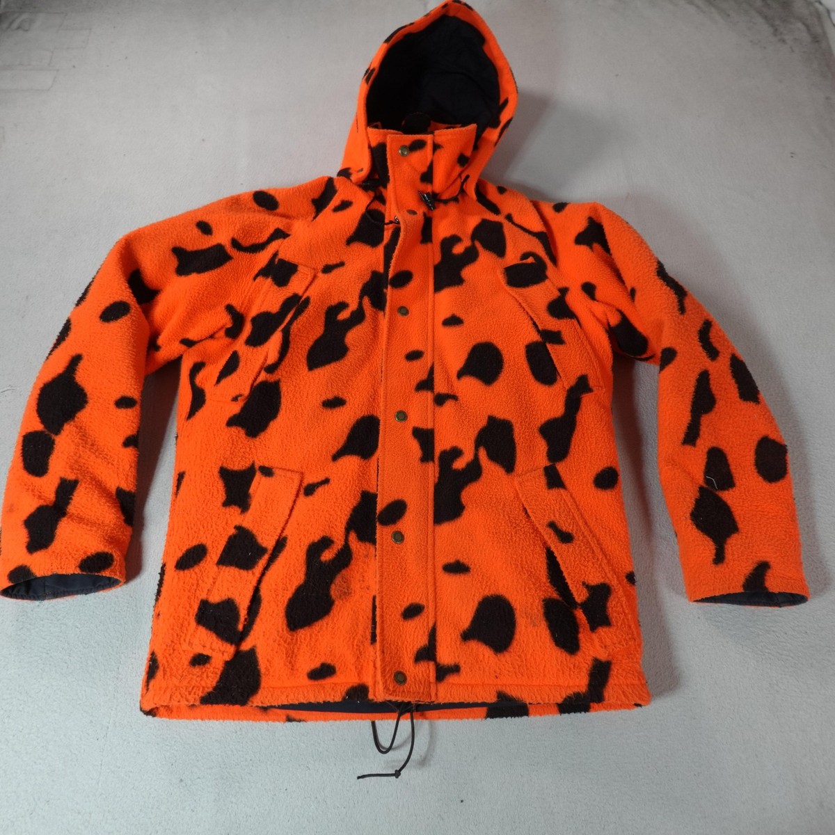 Vintage Cabelas Whitetail Suit Mens Small Blaze Orange Fleece