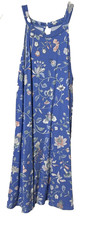 NWT Loft Blue Dress Fit & Flare Sleeveless Floral Knee Length Womens Size Med