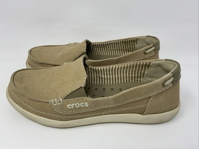 Crocs Walu Men\'s 11 Beige Canvas Slip-On Loafer Shoes Comfort $_57.JPG?set_id=880000500F main image 4