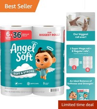 Septic Safe Toilet Paper - 6 Super Mega Rolls, 2880 Sheets of Soft 2-Ply Luxury