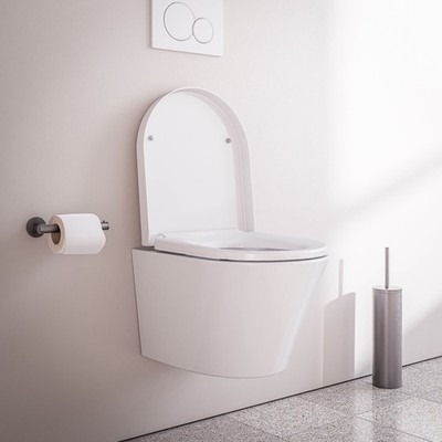Spülrandloses WC 1080R inkl. Softclose Deckel - Weiß glänzend 