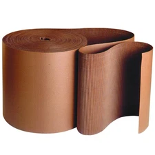 Corrugated Cardboard Roll, 6" x 250', Kraft, Single face Corrugated Roll