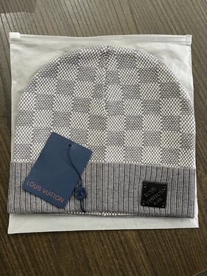 Louis Vuitton Damier Mütze - Grau/Weiß - NEU mit Etikett