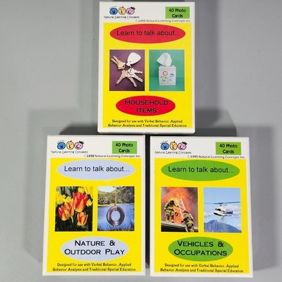 Learning Concepts Learn To Talk About Pre-K Speech Autism Photo Plash Cards Lot