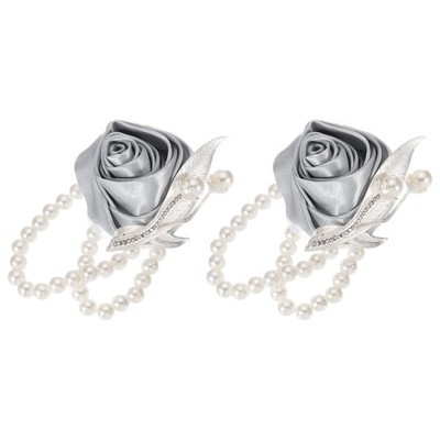2Pcs for Artificial Flower Bracelet, Light Gray 2.4x2.8 Inches