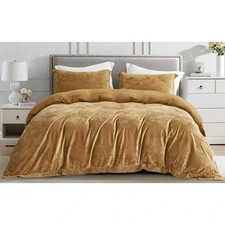Luxurious Gold velvet 3-piece king Bedding Duvet Set