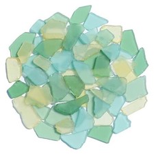 Sea Glass for Crafts - 14oz Frosted Seaglass Pieces - Vase Green, Yellow, Blue