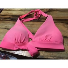 Victorias Secret Neon Pink Halter Bikini Top Molded Cups Size Small S/P