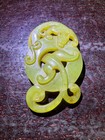 Unusual Antique/ Vtg. Chinese HK Export Jade Dragon Pendant — photo 2