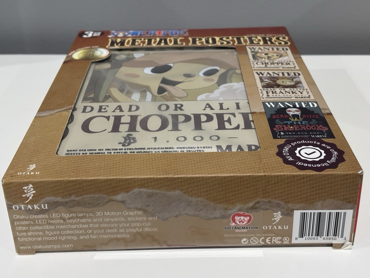 NEW One Piece Limited Edition Metal Wanted Posters Chopper/Franky