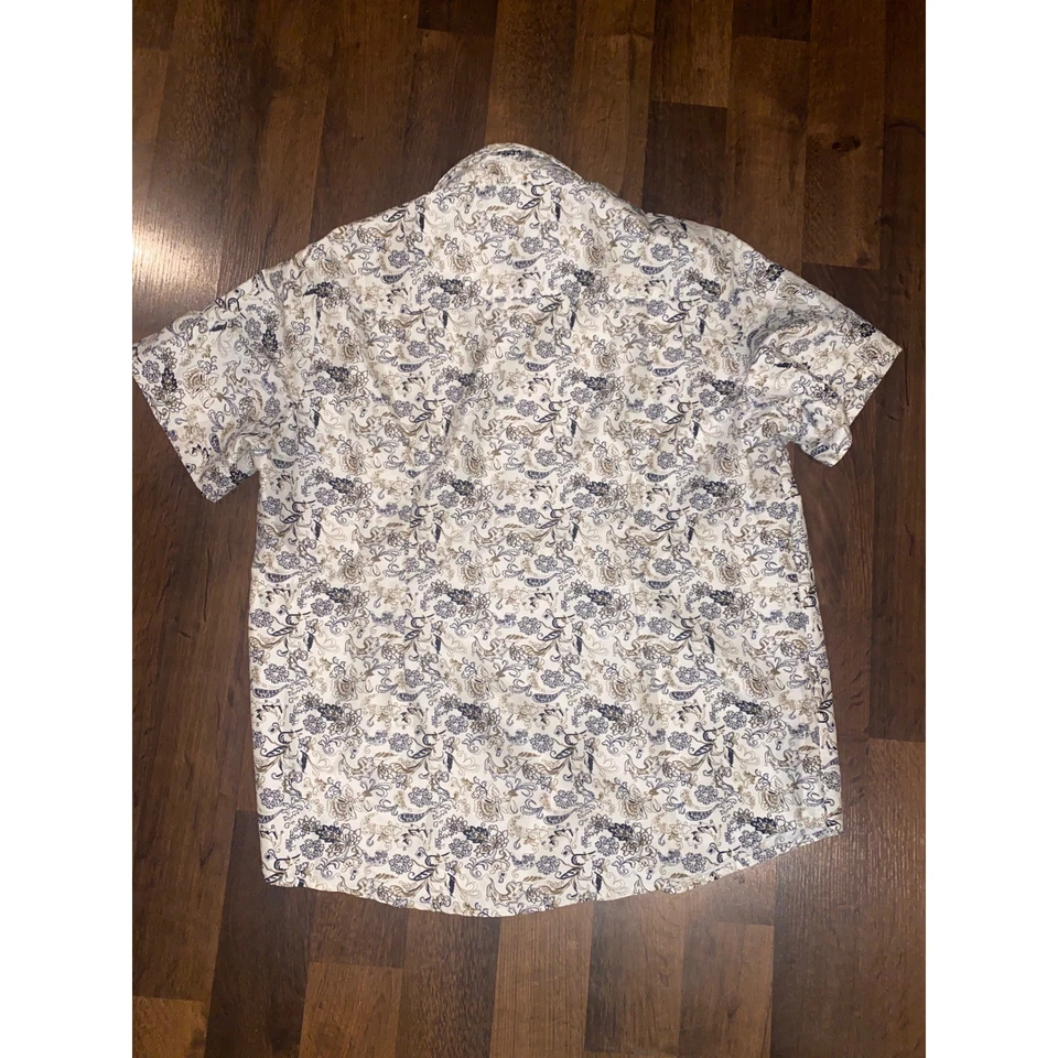 Conjunto de 2 piezas de camisa mameluco y pantalones cortos con estampado floral beige XL para hombre ropa de playa de salón Foto 2 de 4