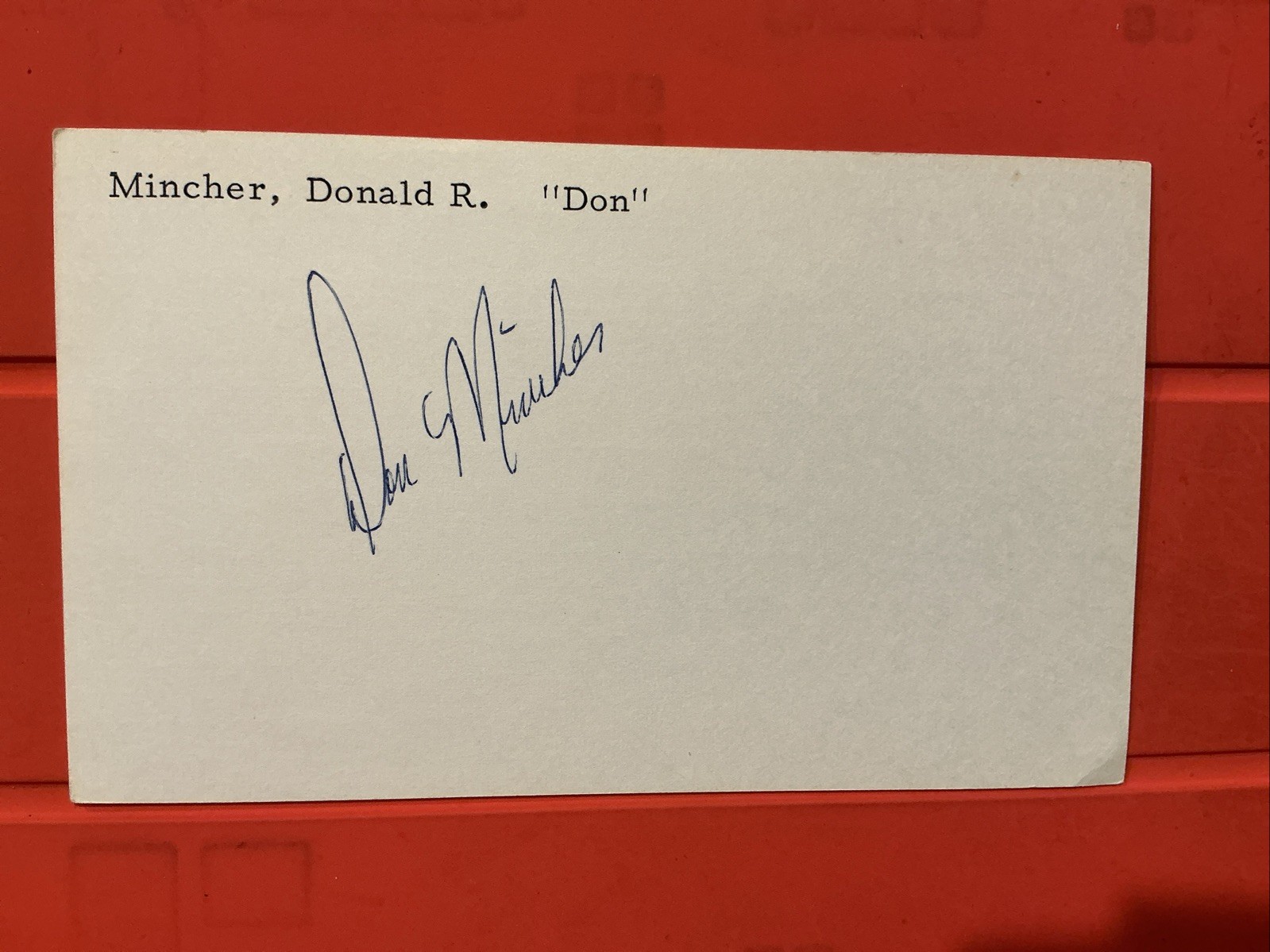 Don Mincher 🔥🔥MLB: 1960 Washington Senators 🔥🔥Autograph⚾️⚾️