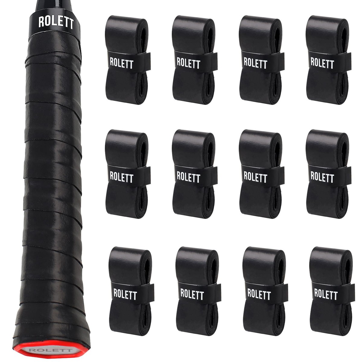 G-Lueck Set da 12 pezzi Tennis Overgrip Talent Grip con perforazione | 0,50 – 0,60 mm di spessore | fascia per racchette da badminton da squash con