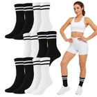 Womens Ladies Casual Ribbed Sports Socks Everyday Gym Crew Socks 3,6,12 Pairs