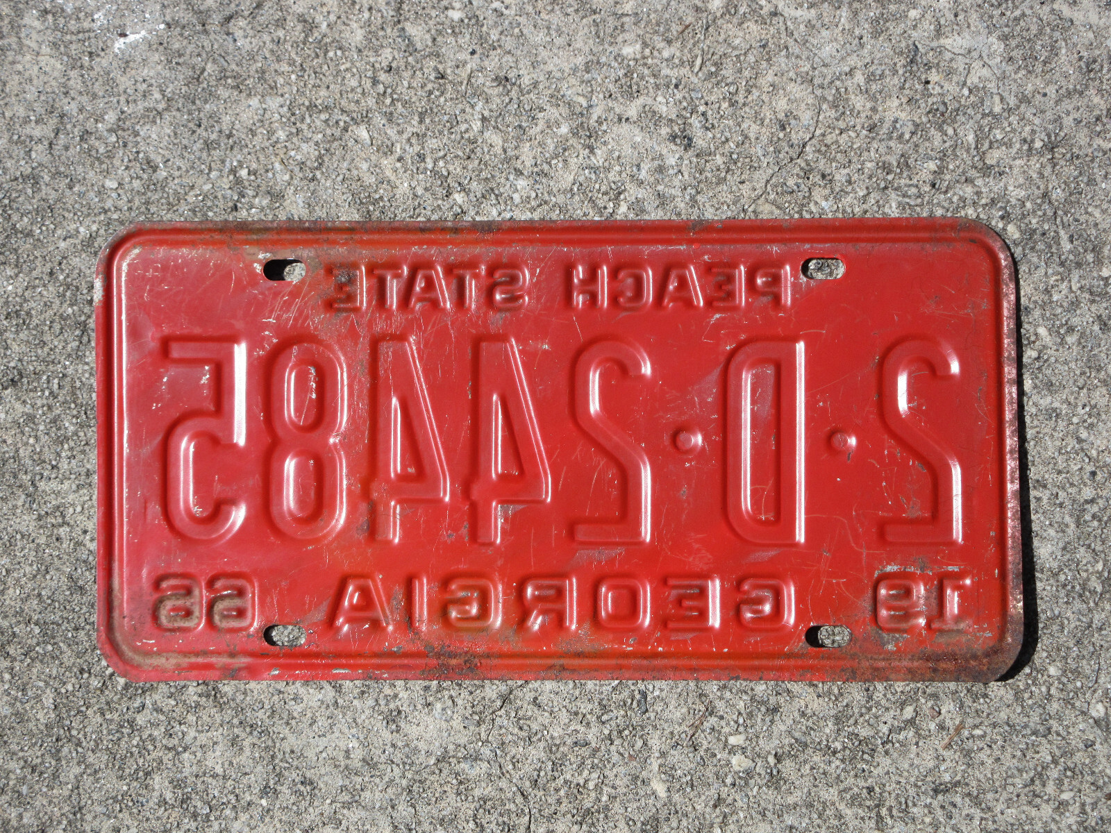 1966 License Plate GA 2 D 24485 Chevrolet Ford Chevy Dekalb