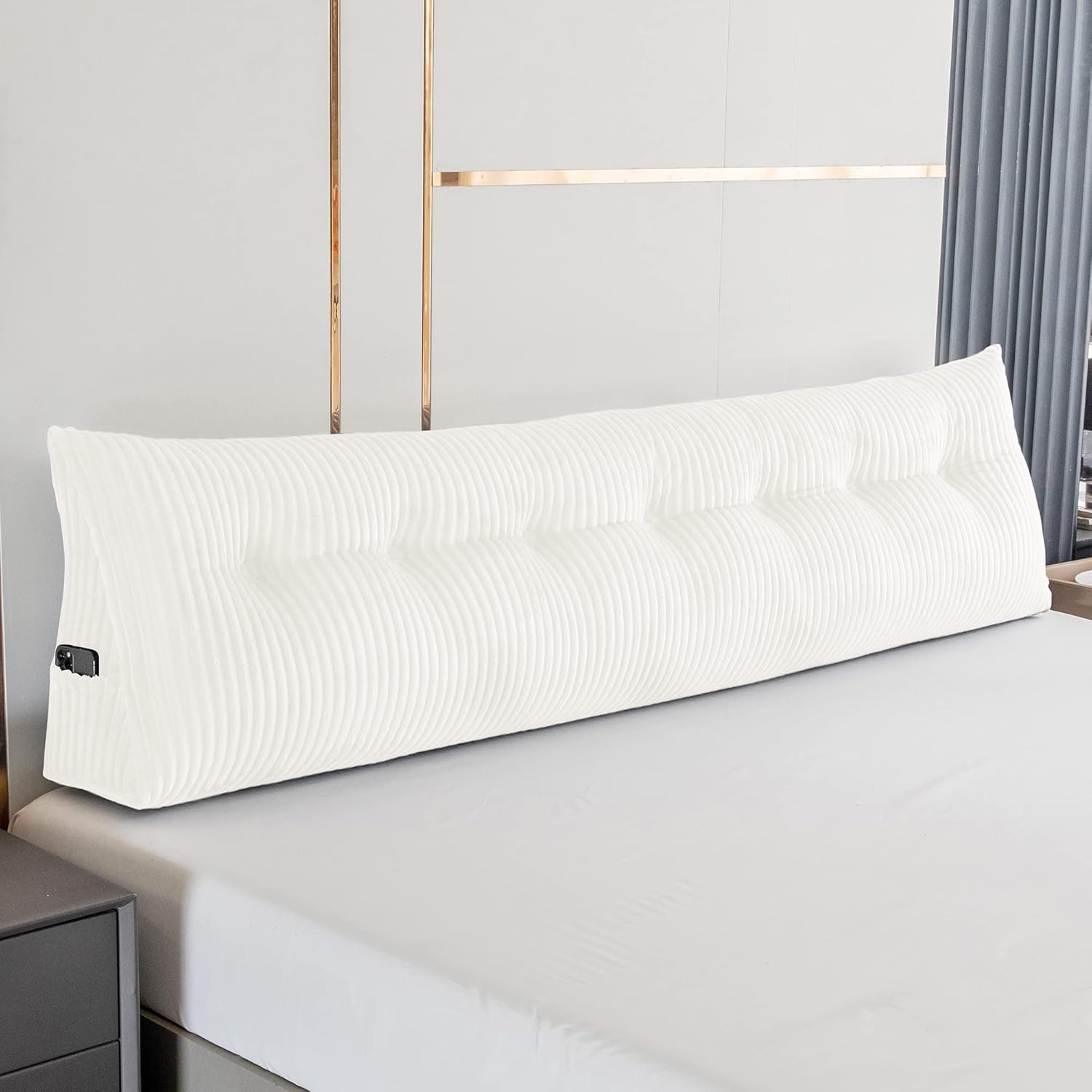 Large Triangular Headboard Wedge Pillow for Reading & Back Support