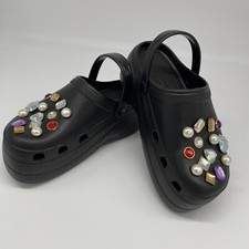 NEW Unbranded Platform Crocs With Rhinestone Jibbitz Women  s Size 9