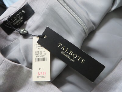 §s§ Talbots Wool Pencil Heather gray Long Lined Skirt Size 2P NWT $169