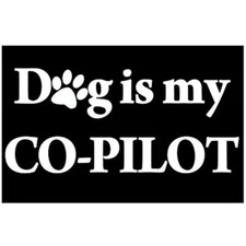 Vinyl Decal for Window  - Dog is My Co-Pilot, Various Colors & Sizes