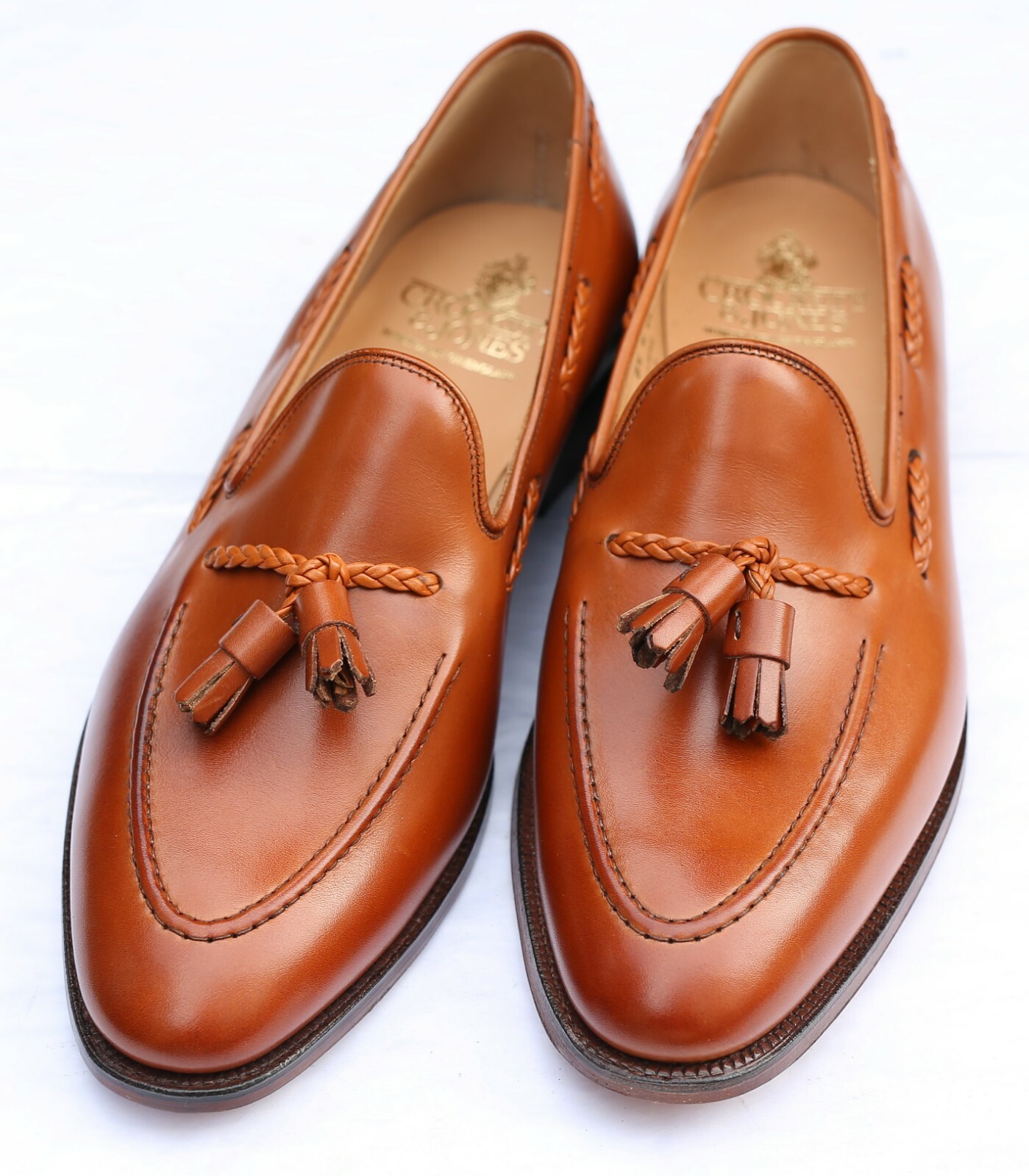 Nuevo Y Sellado Crockett & Jones 'Langham 2' tan Tassled Mocasín Zapatos Nuevo Y Sellado Crockett & Jones 'Langham 2' tan Tassled Mocasín Zapatos