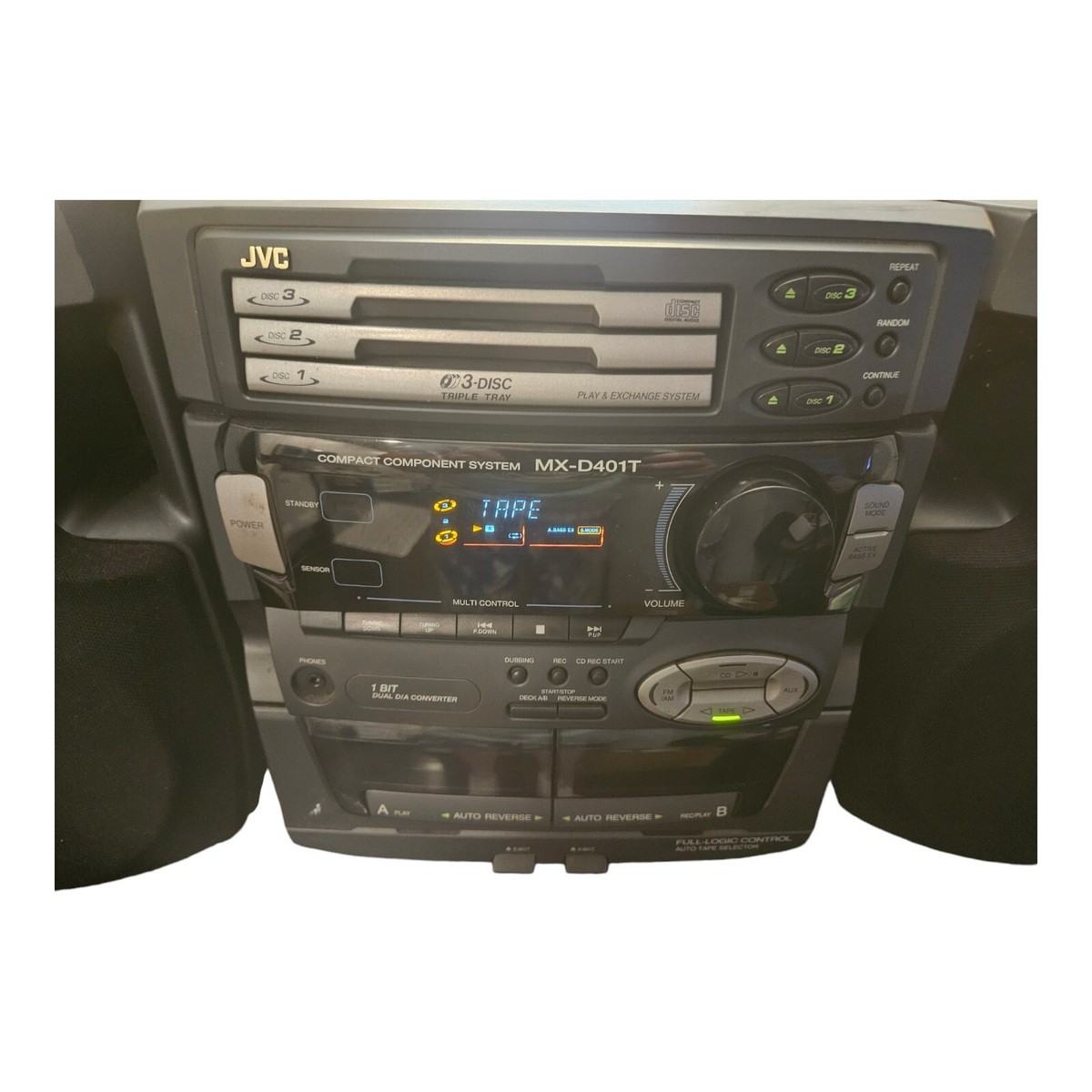Vintage JVC MX-D401T Home Bookshelf Stereo System 3-Disc CD Aux