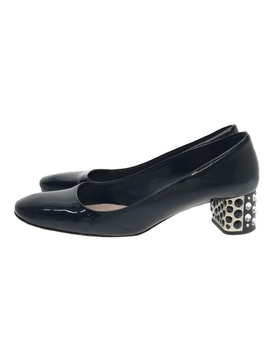 Miu Miu pumps with bijou 37.5 Black enamel Used | eBay
