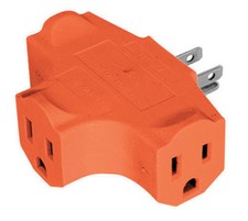 1X 3 Way Outlet Wall Triple Tap Adapter Grounded Electrical Splitter BU-67130WA