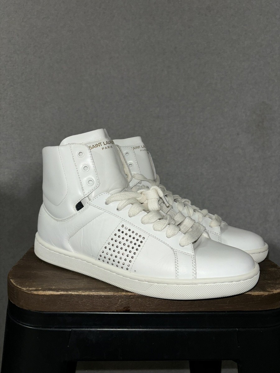サンローラン SAINT LAURENT PARIS SL/01H スニーカー SAINT LAURENT Paris SL/01H 05 WHITE Leather HIGH-TOP Sneakers EUR