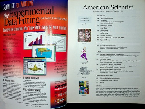 American Scientist Magazine November-December 1994 Science For Children - Imagen 2 de 2