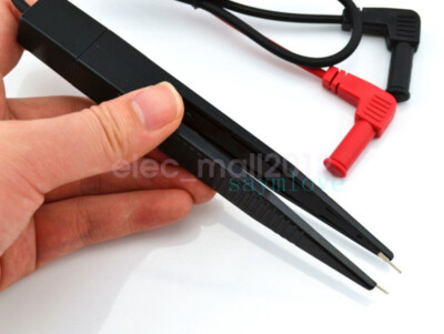 SMD SMT Chip Test Clip Lead Probe Multimeter Meter Tweezer Capacitor Resistance